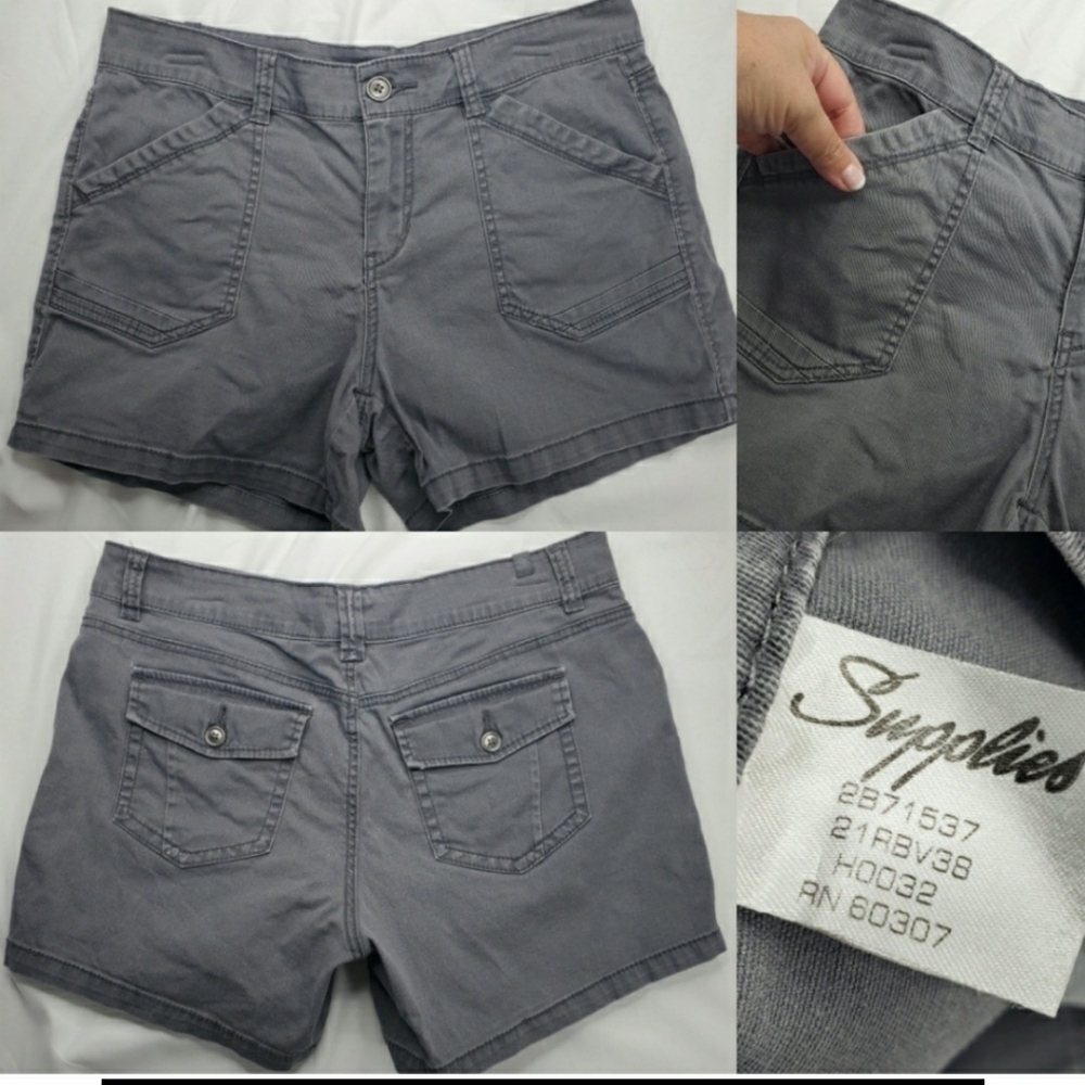 Unionbay Delany Shorts Grey Juniors Size 1 Casual Slant Pockets Summer Neutral